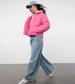 Zippered Long Sleeves Puffer Jacket