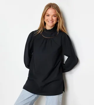 Solid Mock Neck Tunic