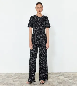 Printed Short Sleeves Jumpsuit