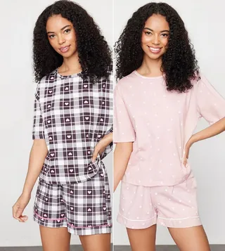 Pack of 2 Printed Short Sleeves Pyjama Sets