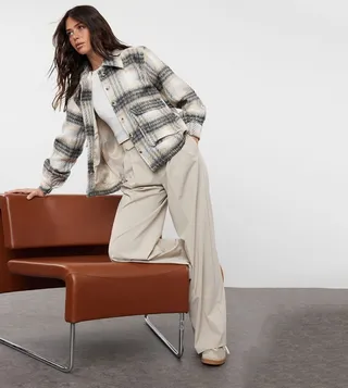 Plaid Patterned Long Sleeves Shacket