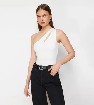 Cut Out Detail Bodysuit Top