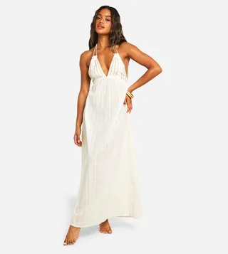 Beaded Tassel Maxi Beach Dress