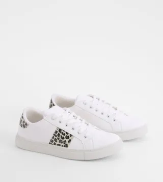 Leopard Print Panel Sneakers