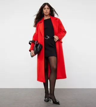 Pocket Detail Lapel Collar Overcoat