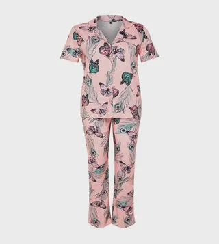Printed Revere Collar Pyjama Set