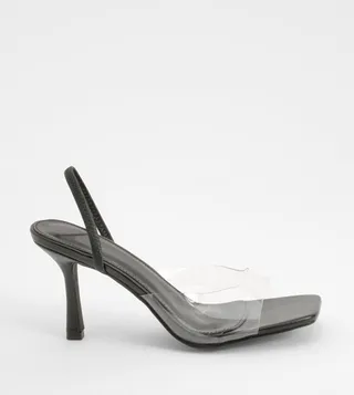 Open Toe Clear Strap Heel Sandals