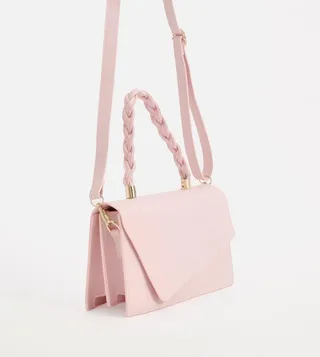 Plait Handle Structured Crossbody Bag