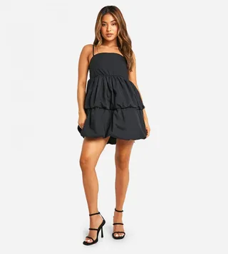 Petite Woven Tiered Bubble Hem Dress