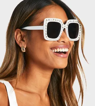 Embellished Square Sunglasses