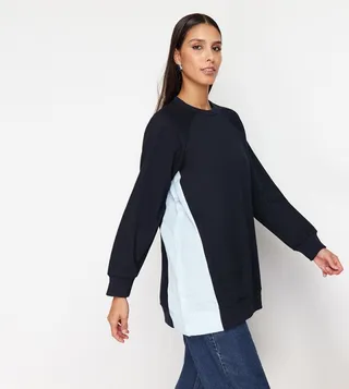 Color Block Raglan Sleeves Tunic