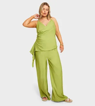 Curve Side Tie Cami Top and Trousers Set