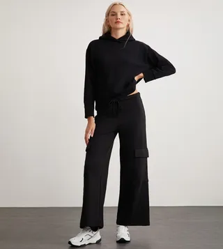 LYRA Solid Drawstring Waist Cargo Pants