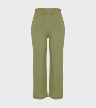 High Waist Woven Trousers