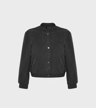 Textured Long Sleeves Bomber Jacket