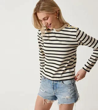 Striped Long Sleeves Top
