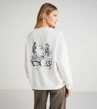 JUNY Printed Back Sweatshirt