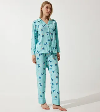 Printed Long Sleeves Pajama Set