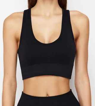 Solid Cross Back Sports Bra