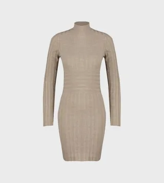 Textured Long Sleeves Mini Dress