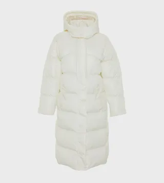 Snap Button Closure Hooded Puffer Jacket