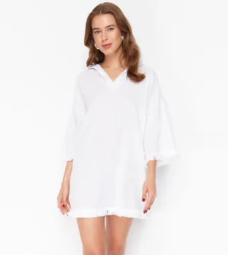 3/4 Sleeves Tasseled Beach Tunic