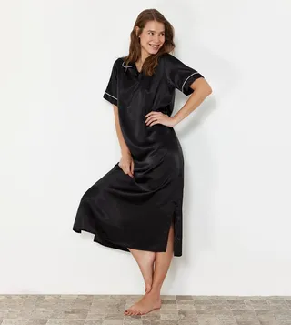 Satin Collared Nightdress