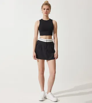 Contrast Line Knitted Skort