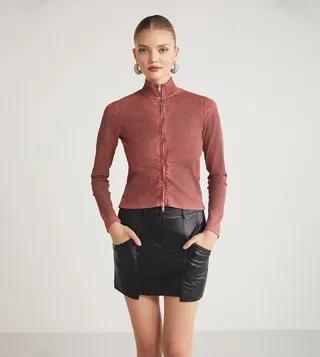 EFFIE High Neck Zippered Jacket
