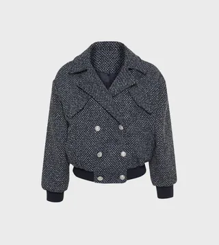 Tweed Lapel Collar Jacket