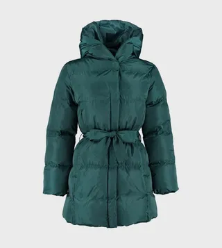 Belted Water Repellent Pufer Jacket