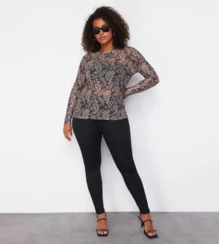 Paisley Print Knitted Top