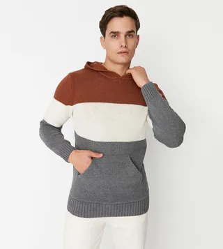 Color Block Long Sleeves Hoodie
