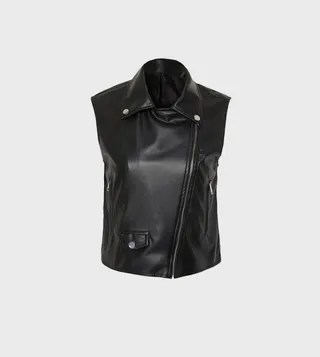 Faux Leather Biker Vest