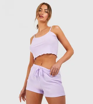 Solid Cami Top and Short Pajama Set