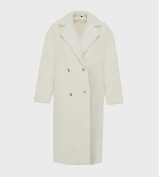 Double Breasted Lapel Collar Plush Coat