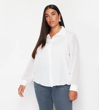 Solid Long Sleeves Chiffon Shirt