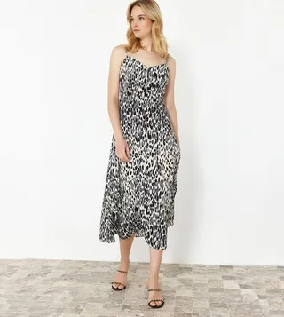 Floral Print Strappy Midi Dress