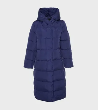 Snap Button Closure Hooded Puffer Jacket