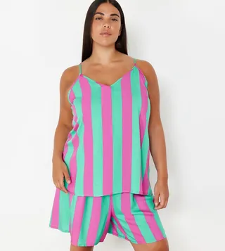 Striped V-Neck Shorty Pyjama Set