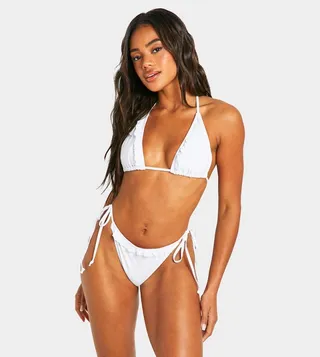 Ruffle Detail Triangle Bikini Set