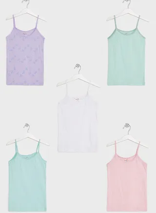 Pack Of 5 Girls Essential Camisole