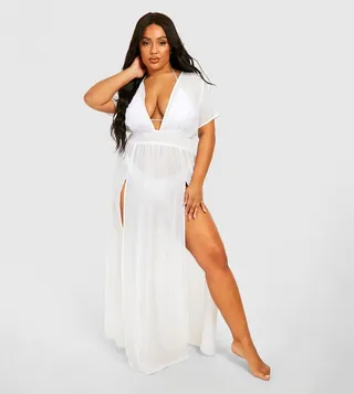 Shirred Waist Maxi Beach Kaftan