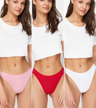 Pack of 3 Solid Thong Briefs