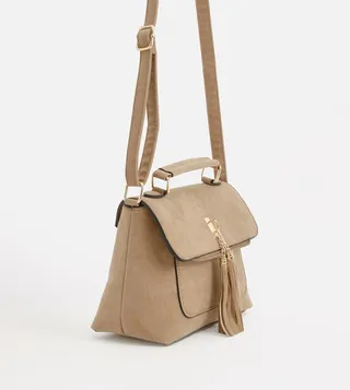 Suedette Tassel Crossbody Bag