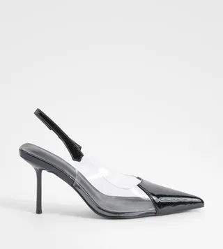 Patent Toe Cap Slingback Pumps