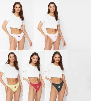 Pack of 5 Printed Bikini Briefs