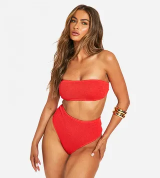 Premium Crinkle Bandeau Tube Bikini Top