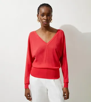 Lightweight Knitted V-Neck Long Sleeves Sweater