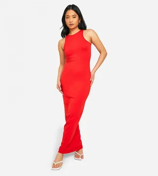 Petite Cotton Crew Neck Maxi Dress